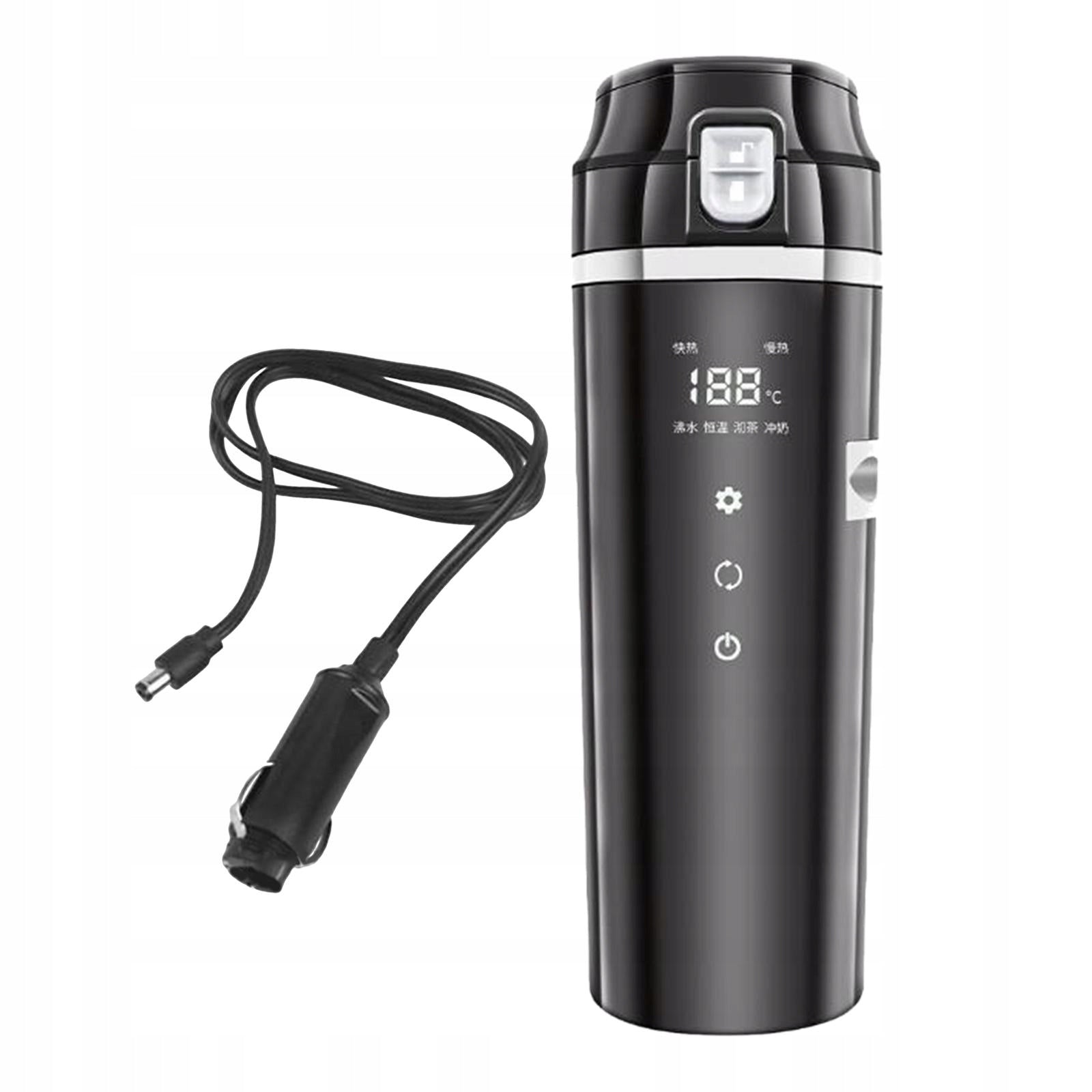 12V 24V Car Kettle Boiler Heating 500ml Insulated Cup for Heating Black Brand no brand