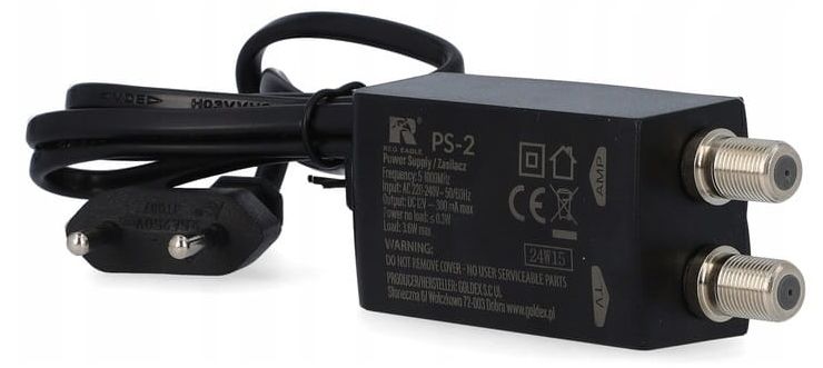 12V 300mA PS2 2x F Antenna Power Supply for DVB-T Signal Antennas and Amplifiers Packaging status original