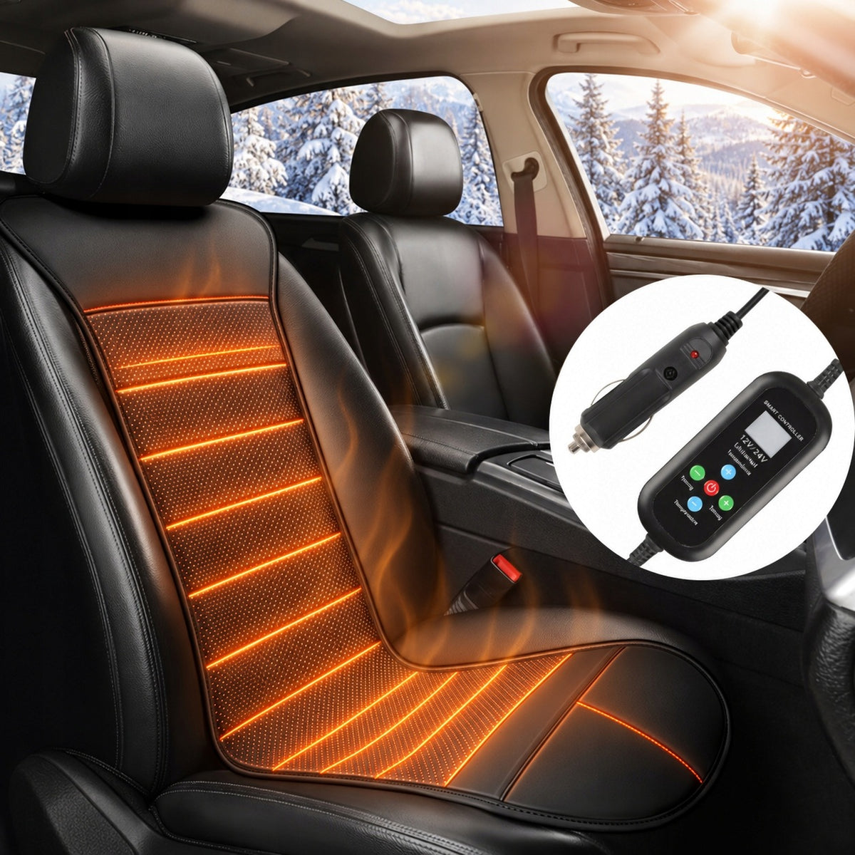 12V 42W CAR HEATED MAT FOR SEAT 30W Product weight with unit packaging 0.6 kg