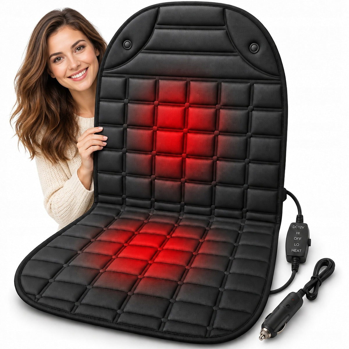 12V 42W CAR HEATED MAT FOR SEAT 42W BLACK