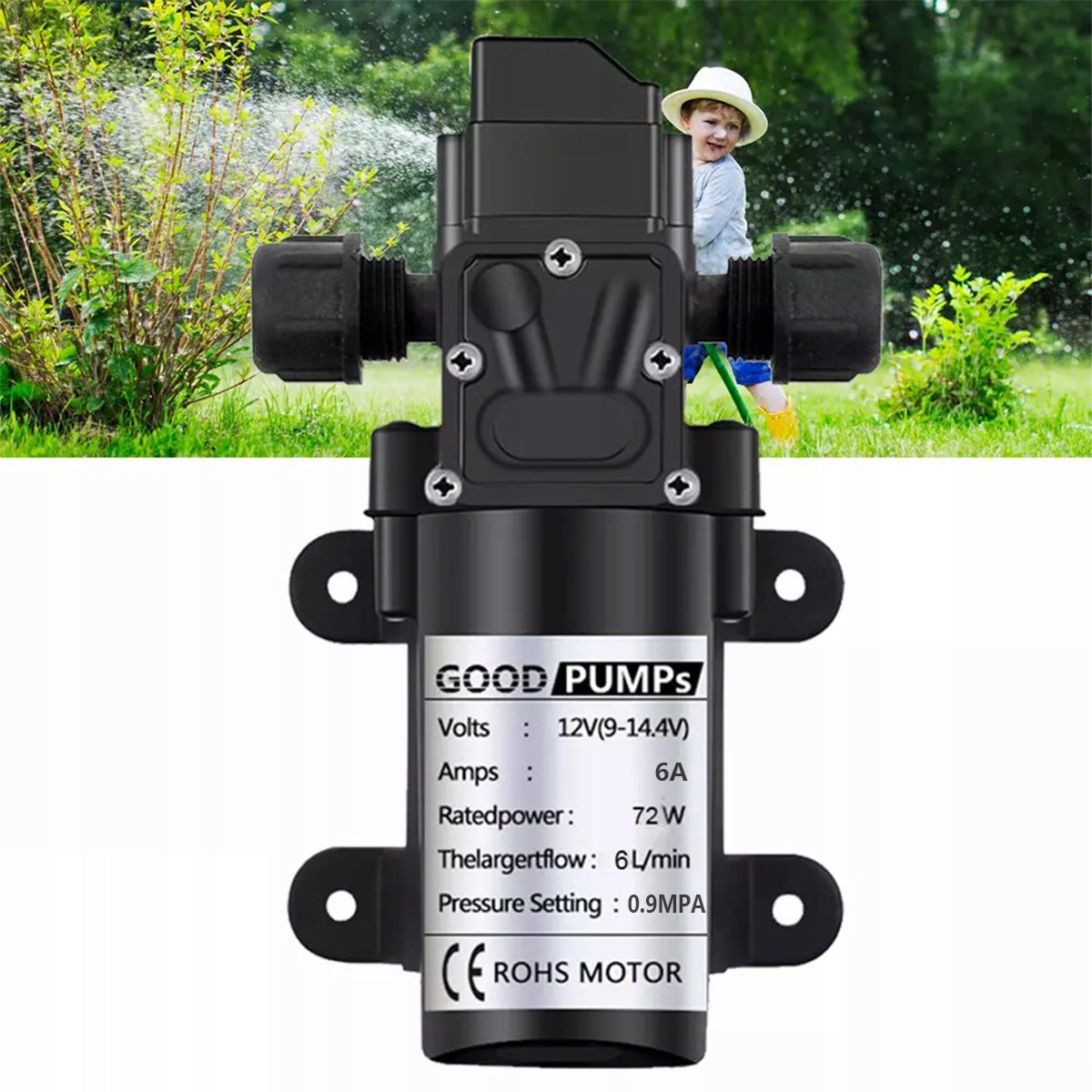 12V 72W MEMBRANE WATER PRESSURE PUMP SELF-PRIMING GARDEN PUMP Manufacturer code 4069824049776