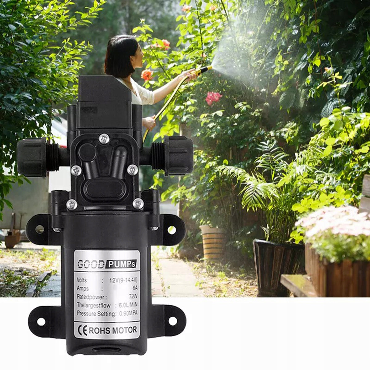 12V 72W MEMBRANE WATER PRESSURE PUMP SELF-PRIMING GARDEN PUMP Pump type hydrophore set