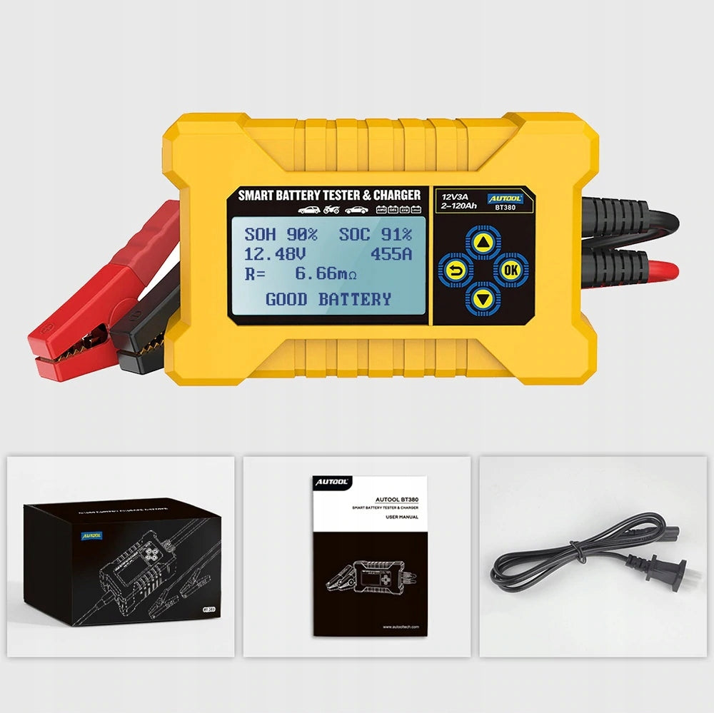12V BATTERY CHARGER TESTER AND RECTIFIER Autool BT380 2-120Ah