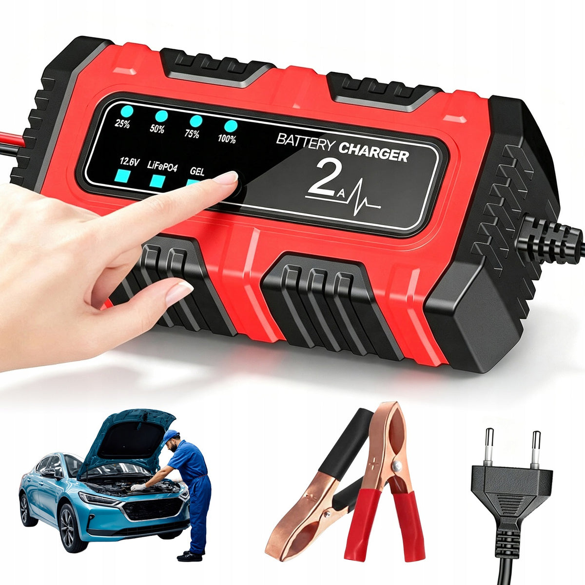 12V CAR RECTIFIER SMART AUTOMATIC LITHIUM BATTERIES