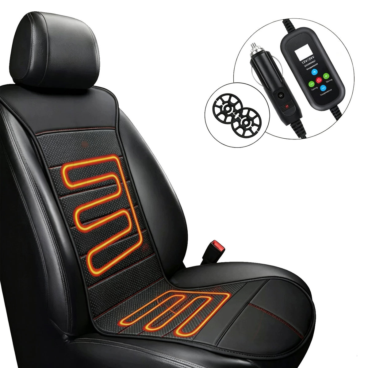 12V HEATED SEAT HEATING MAT FOR CAR WITH 24W REMOTE CONTROL