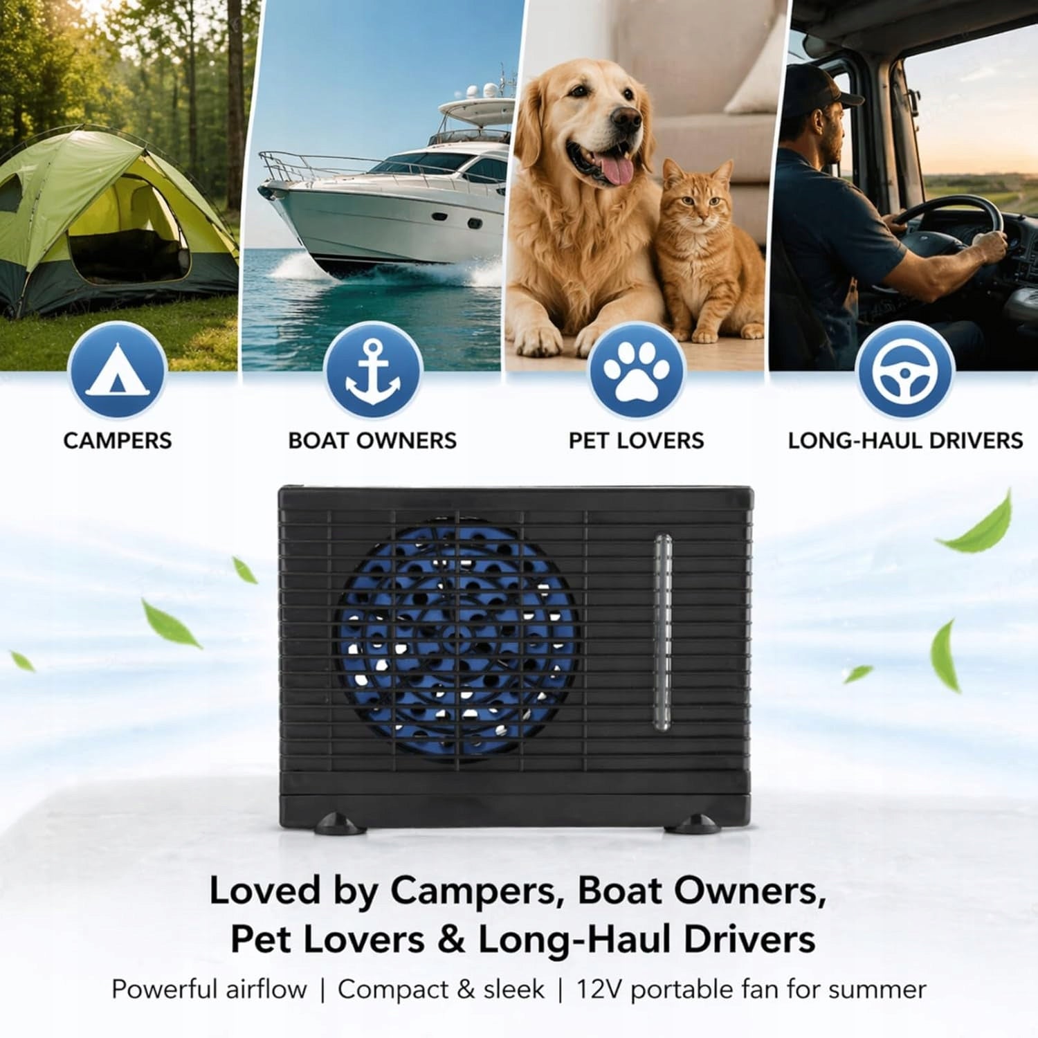 12V STEAM AIR CONDITIONER FOR CAR, TRUCK AND HOME WITH COOLING Packaging status original