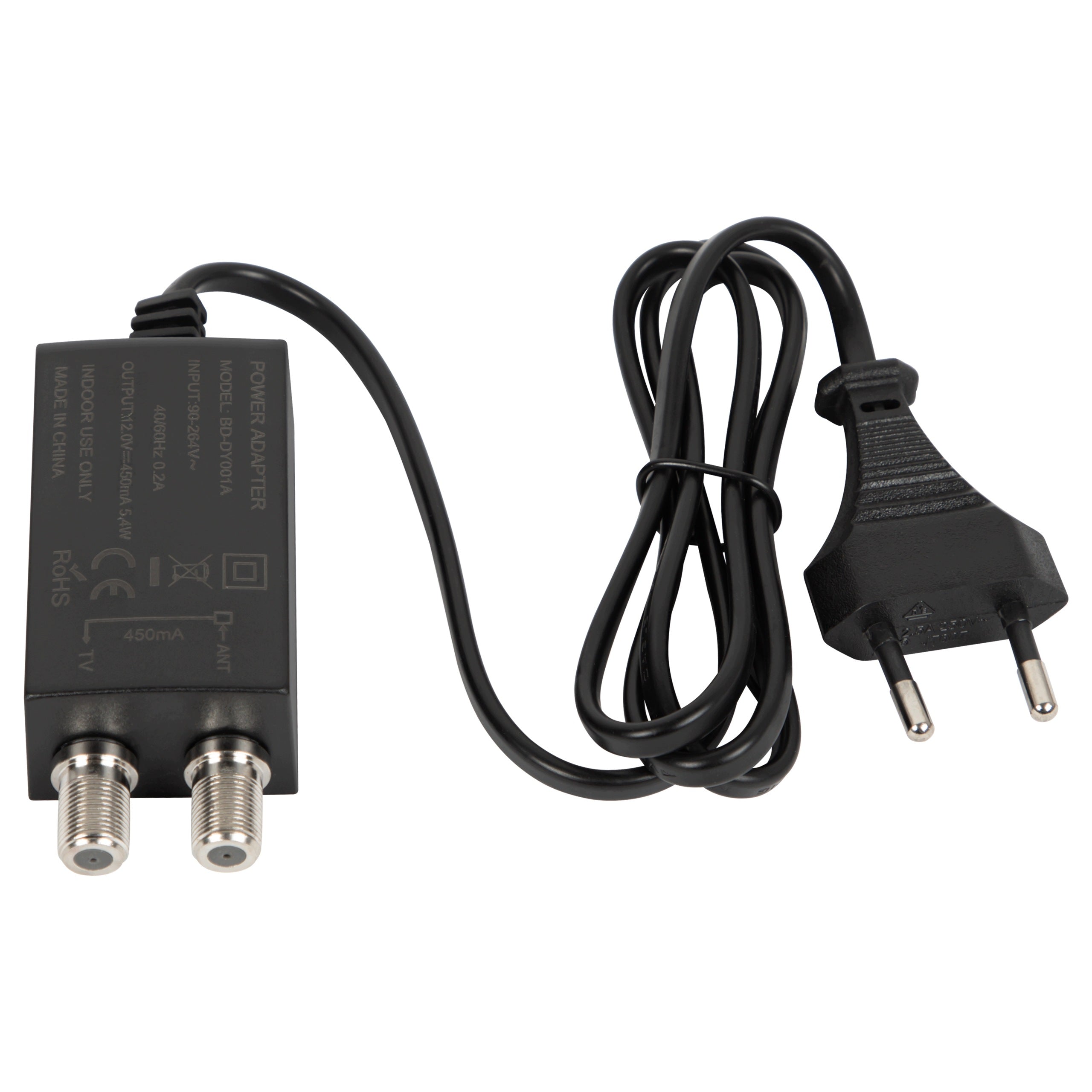 12V SWITCHING ANTENNA POWER SUPPLY WITH F 450mA SOCKET WITH POWER SEPARATOR Packaging status original