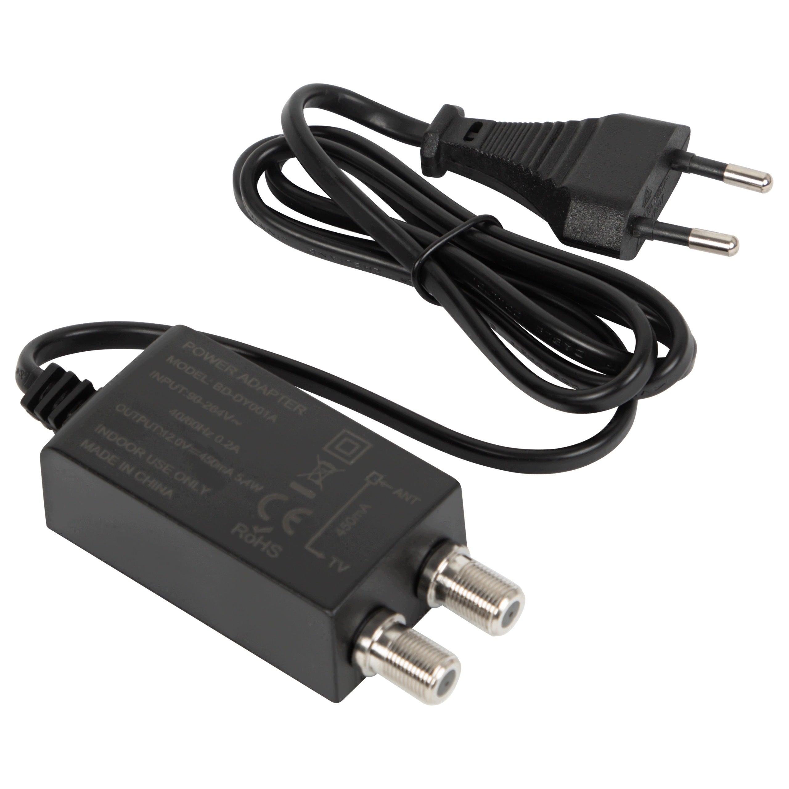 12V SWITCHING ANTENNA POWER SUPPLY WITH F 450mA SOCKET WITH POWER SEPARATOR