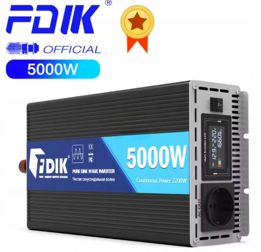 12V TO 220V 5000W SINE PURE SINE WAVE CAR VOLTAGE CONVERTER