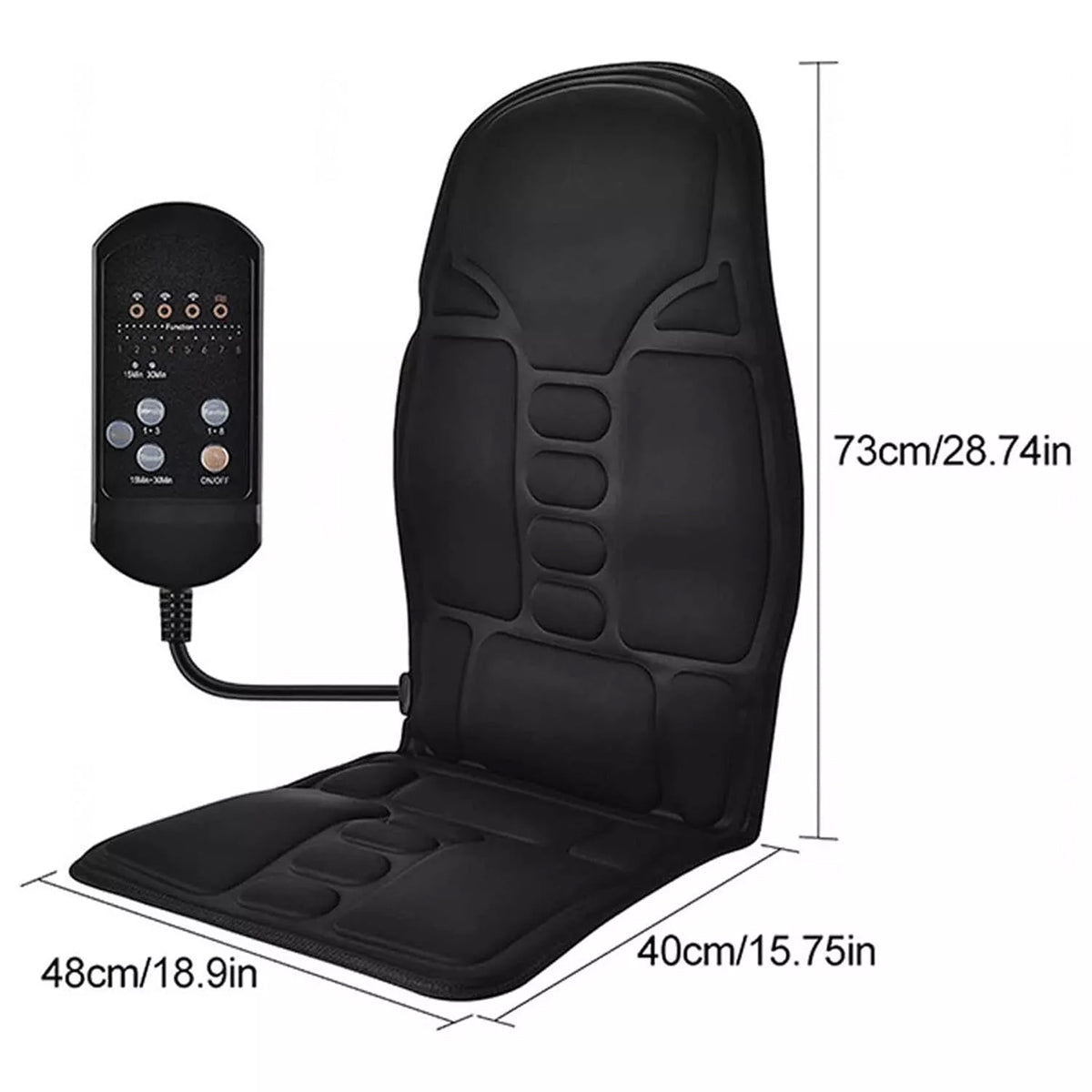12V VIBRATION MASSAGE MAT FOR MASSAGE WITH HEATING POWERFUL ARMCHAIR MASSAGER Manufacturer code 90016HG5527BKEU