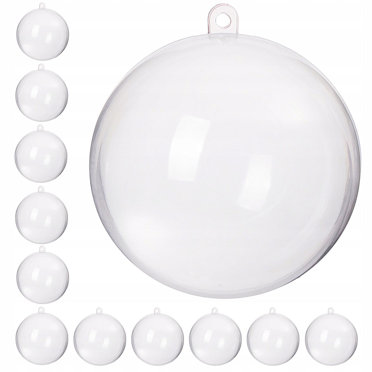 12x ACRYLIC BALL ACRYLIC BAUBLES TRANSPARENT PLASTIC BALLS DECO 11 cm