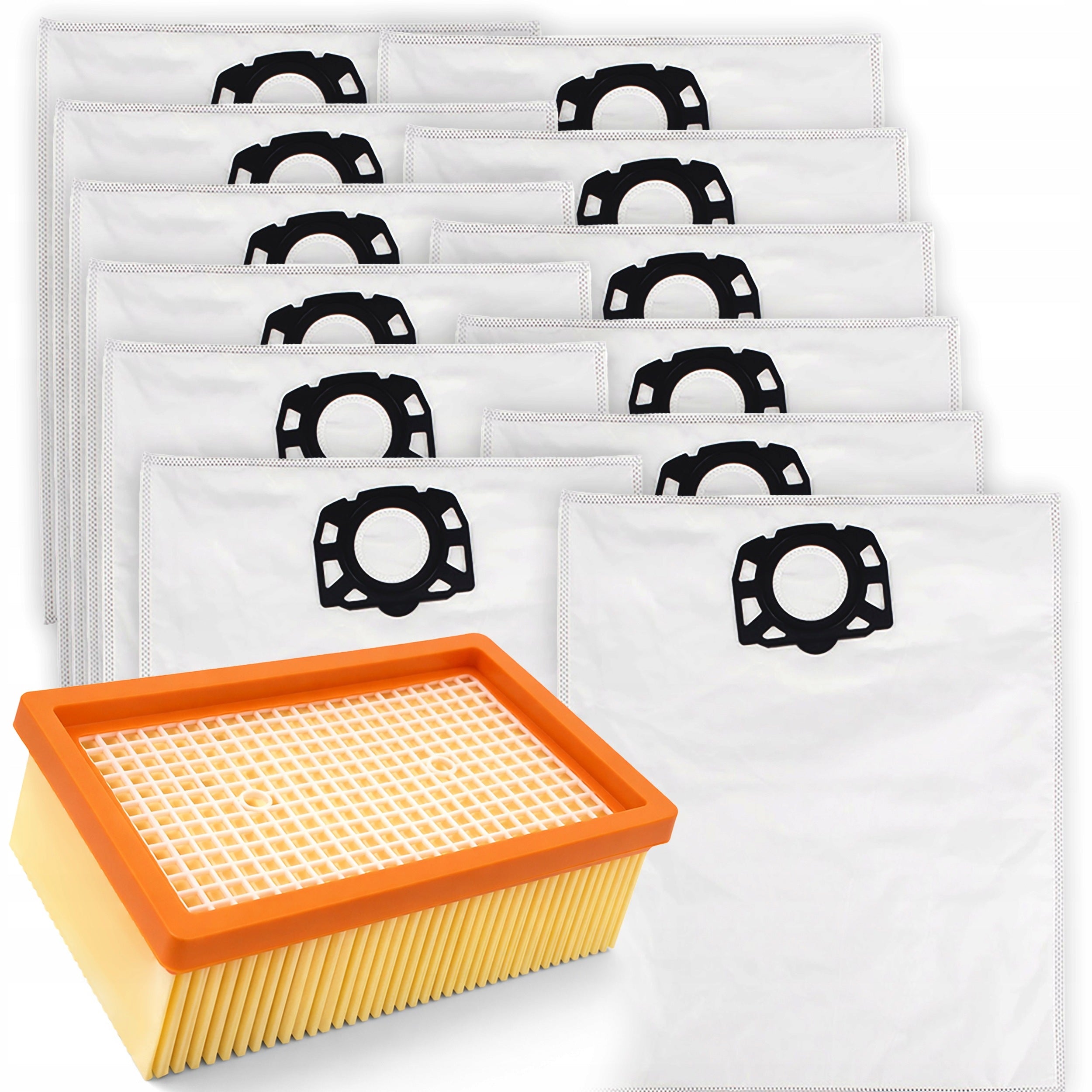 12x BAGS FILTER FOR KARCHER WD4 WD5 WD6 PREMIUM KWD6 MV4 MV5 MV6