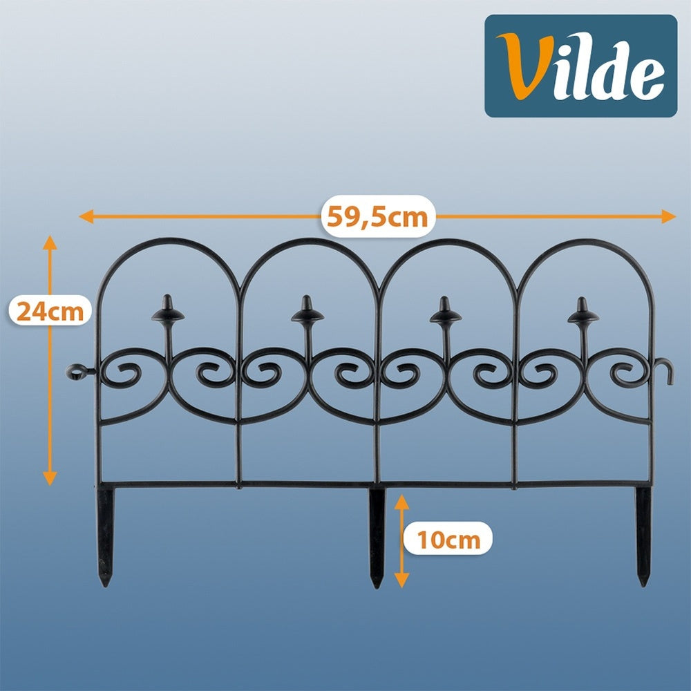 12x GARDEN Fence black border palisade lawn edging beds 714 cm Length 714 cm