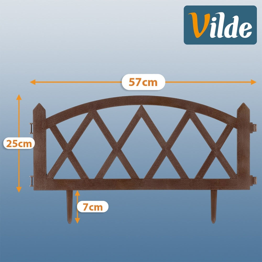 12x GARDEN Fence brown border palisade lawn edging beds 684 cm Length 684 cm