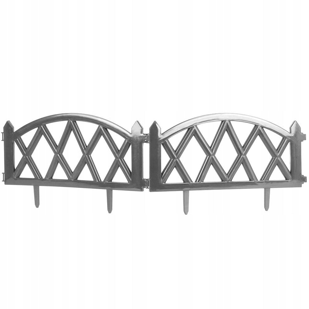 12x GARDEN Fence plastic grey border palisade edging lawn 600 cm Product height 30 cm