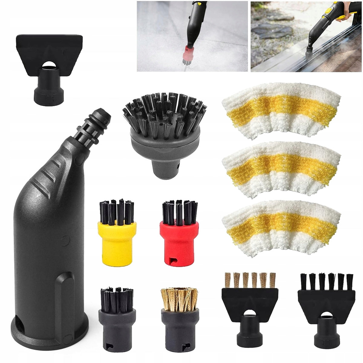 12x KARCHER SC 1 2 3 4 5 STEAMER ACCESSORIES cloths + brushes +Nozzle