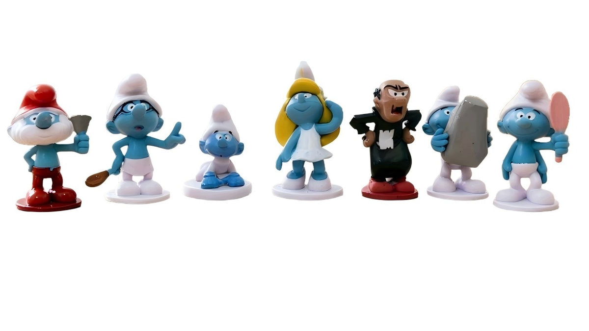 12x Smurfs Figurines Birthday Cake Gargamel Clumsy Smurf Figurines Packaging status original