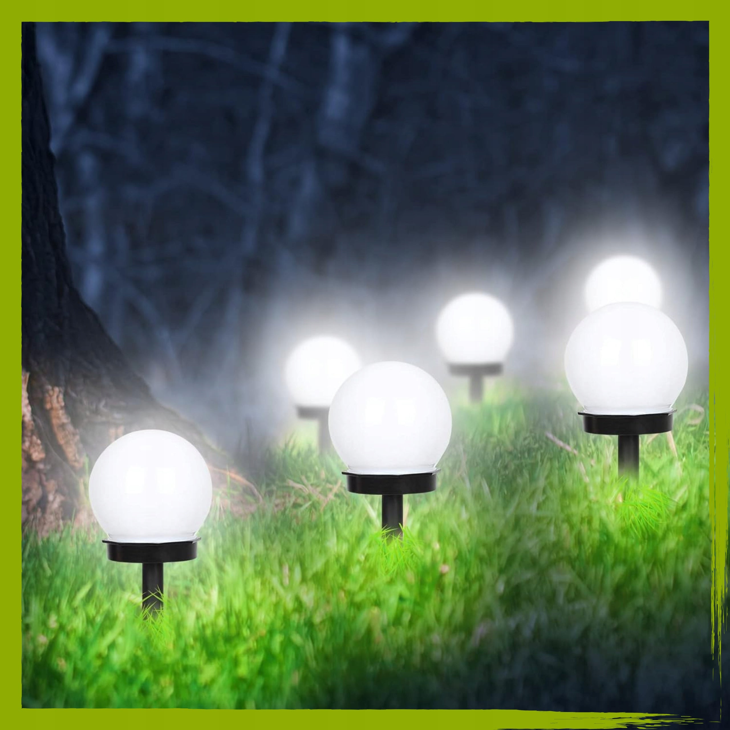 12x Solar Ball LED Garden Lamp WHITE Punched Decorative Balls Garden Lights Number of pieces 12 pcs