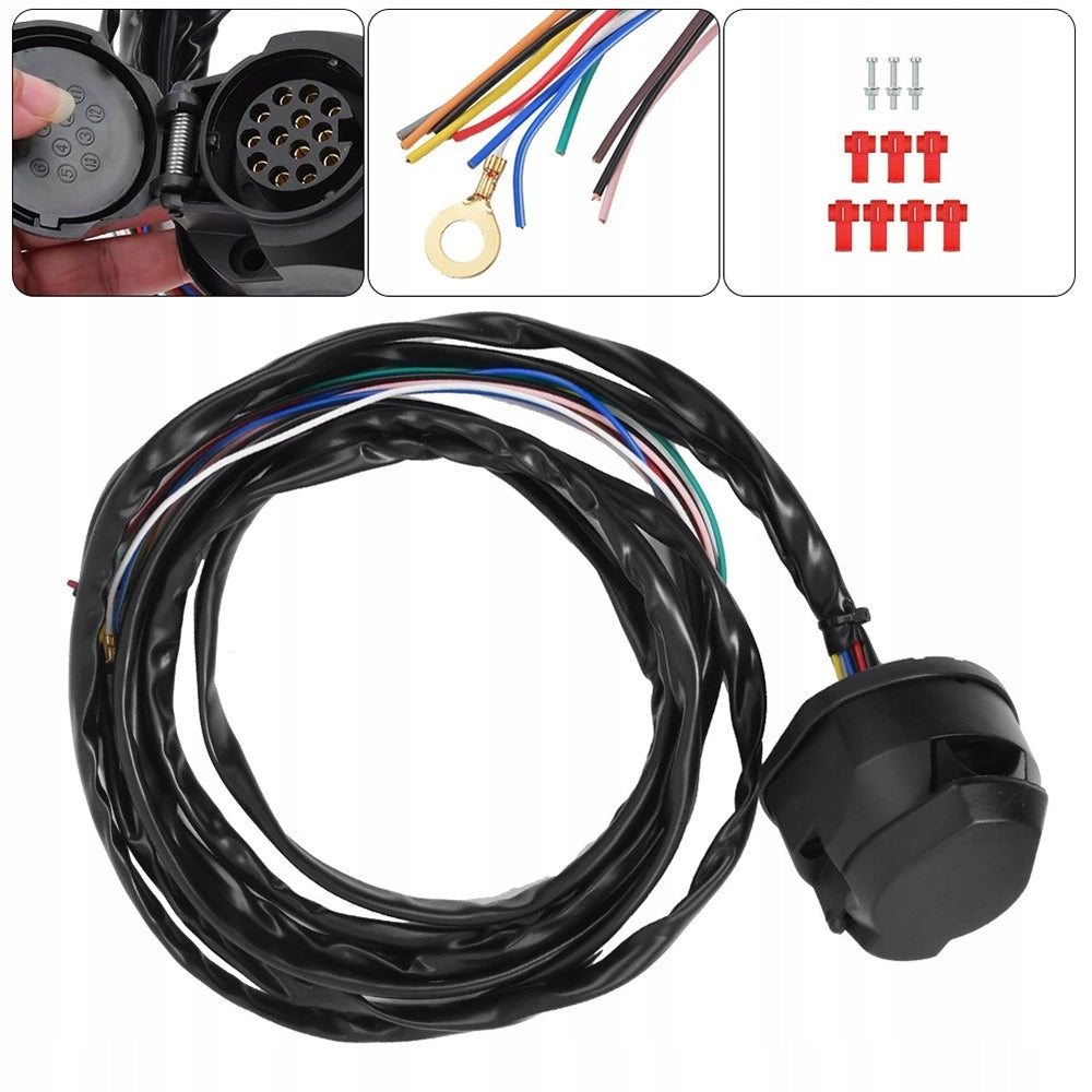 13-pin trailer socket with 2 m cable for towing hook Kind 13 PIN