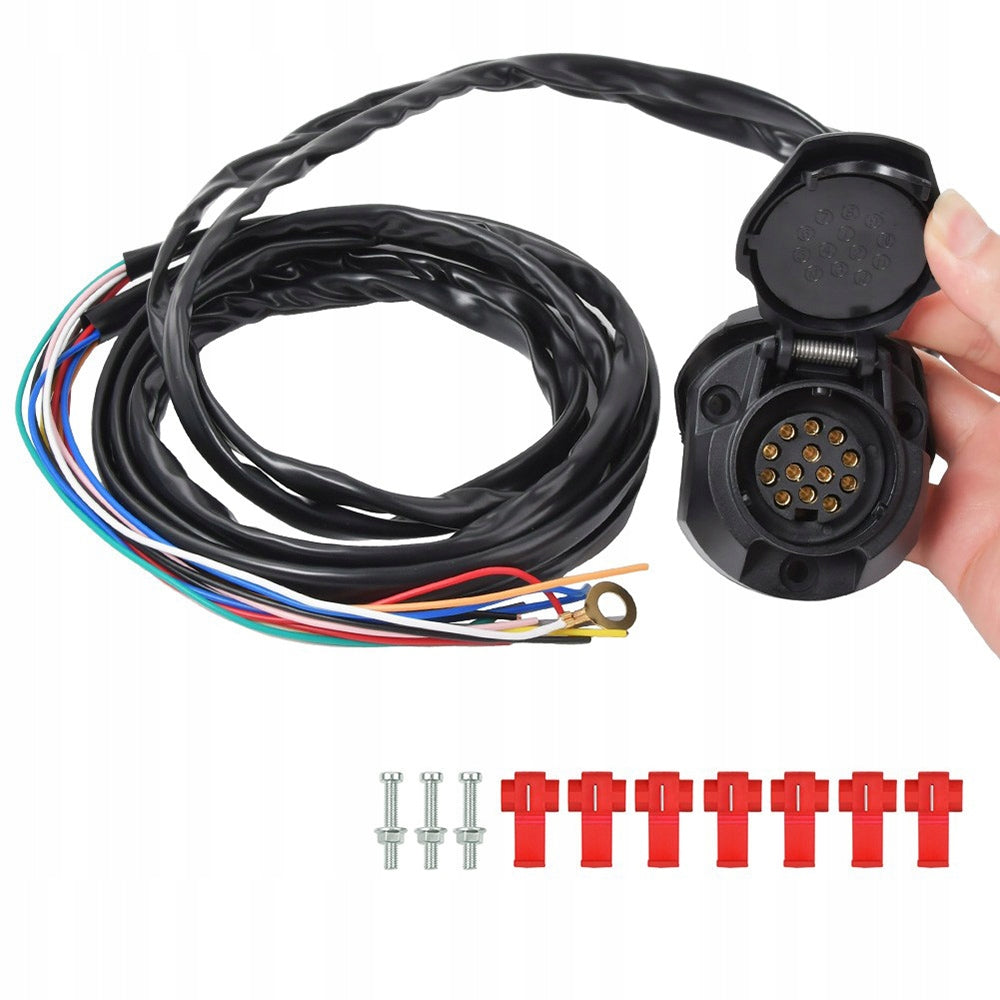 13-pin trailer socket with 2 m cable for towing hook