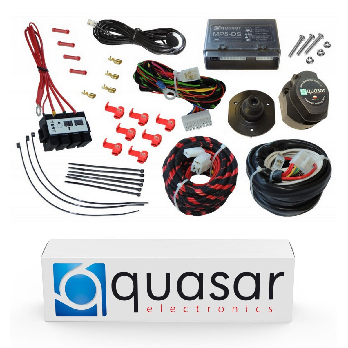 13-pin universal electrical harness with module for caravans