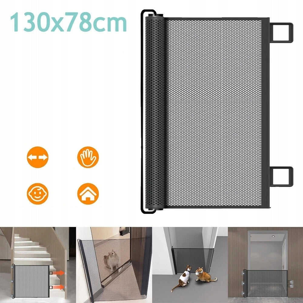 130X78CM SECURITY GATE, PROTECTIVE BARRIER FOR DOOR STAIRS, BLACK Brand no brand