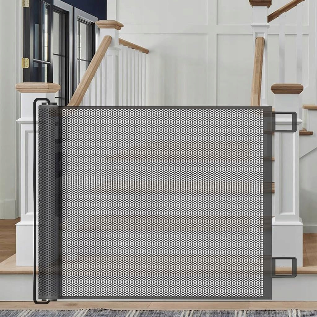 130X78CM SECURITY GATE, PROTECTIVE BARRIER FOR DOOR STAIRS, BLACK Packaging status original