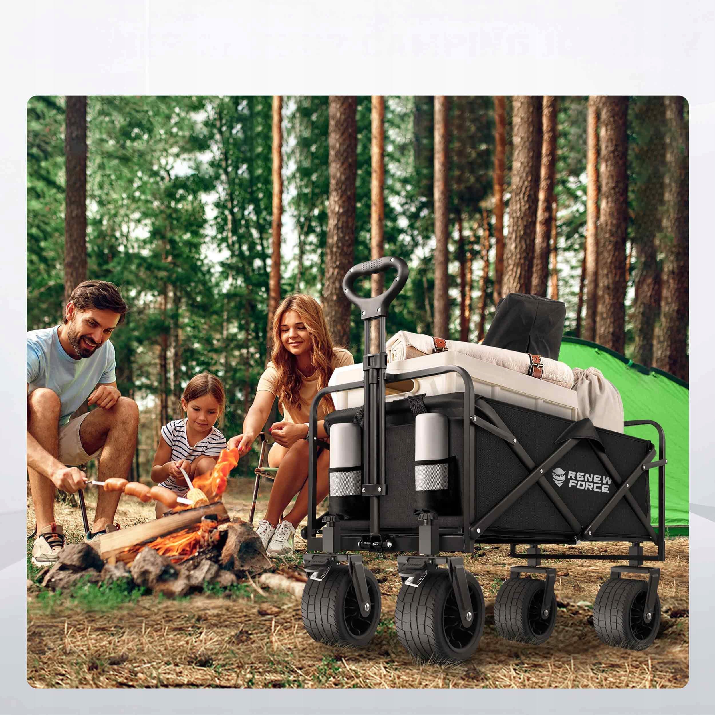 134L Hiking Trolley Beach Folding Garden Transport Wheel Off-Road Manufacturer code KEMPINGOWY OGRODOWY 100 KG SKŁADANY KIESZENIE