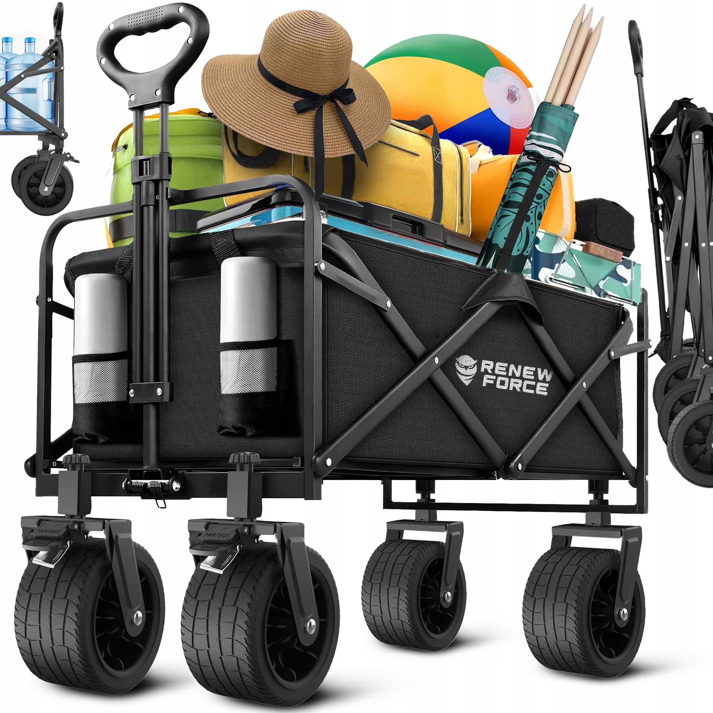 134L Hiking Trolley Beach Folding Garden Transport Wheel Off-Road