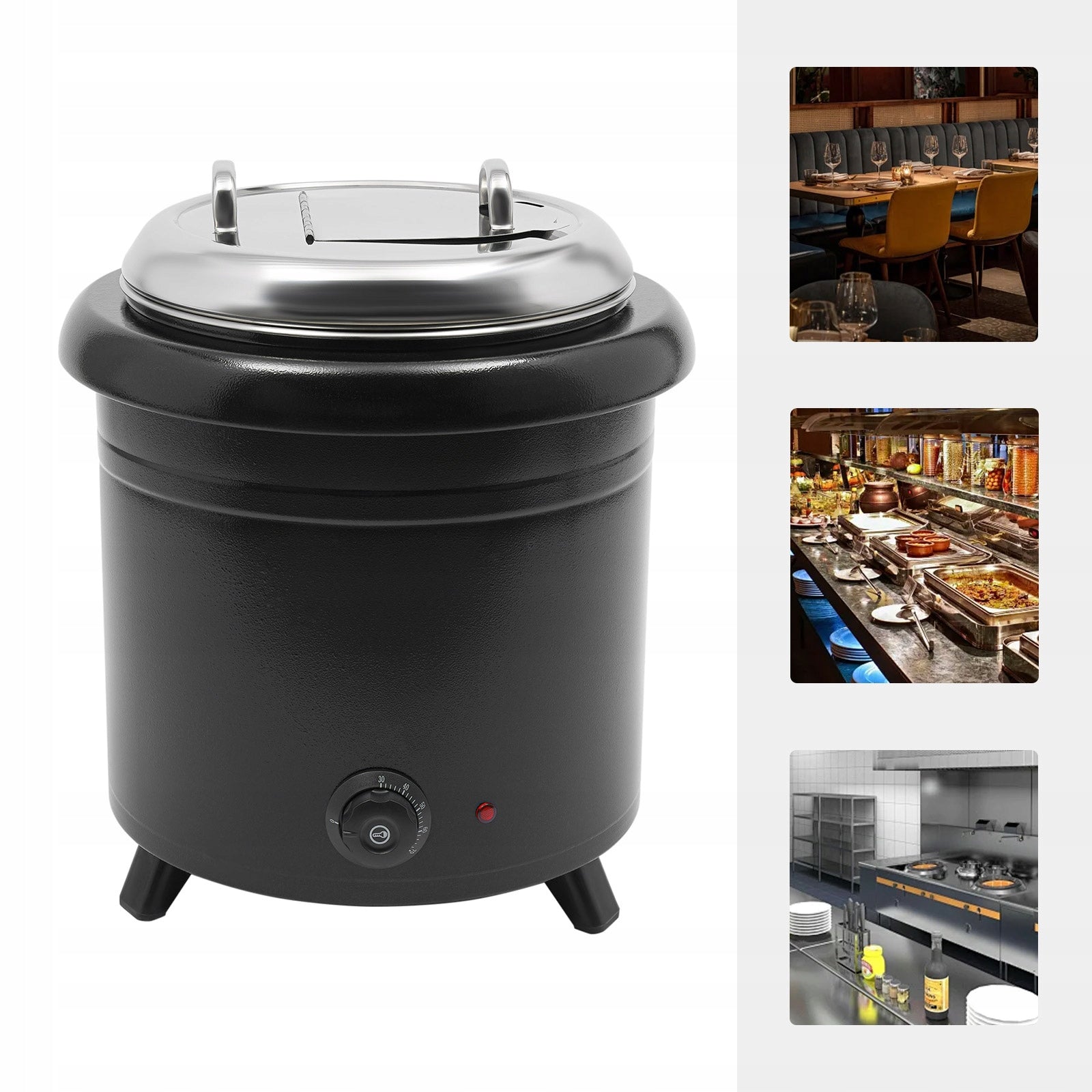 13L ROUND 400W COMMERCIAL SOUP WARMER STAINLESS STEEL SOUP WARMER POT