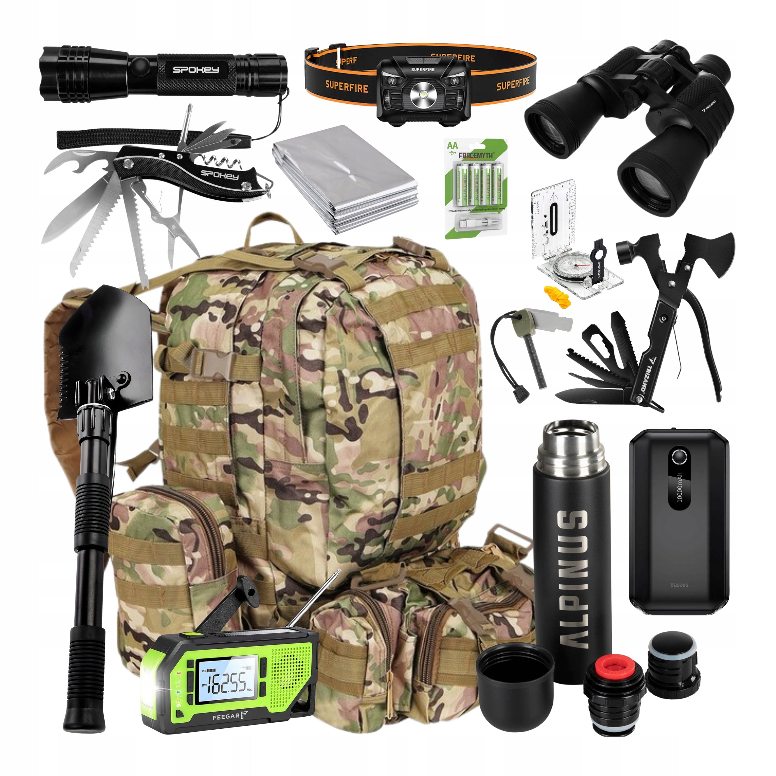 13in1 SURVIVAL KIT READY TO GO MILITARY SURVIVAL Backpack