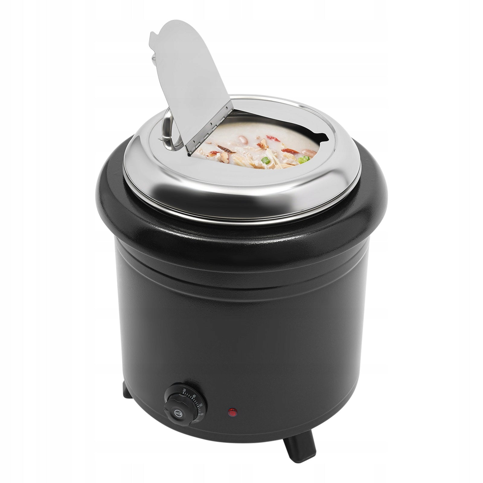 13l Soup Warmer Stainless Steel Inner Pot and Outer Pot with Lid Black