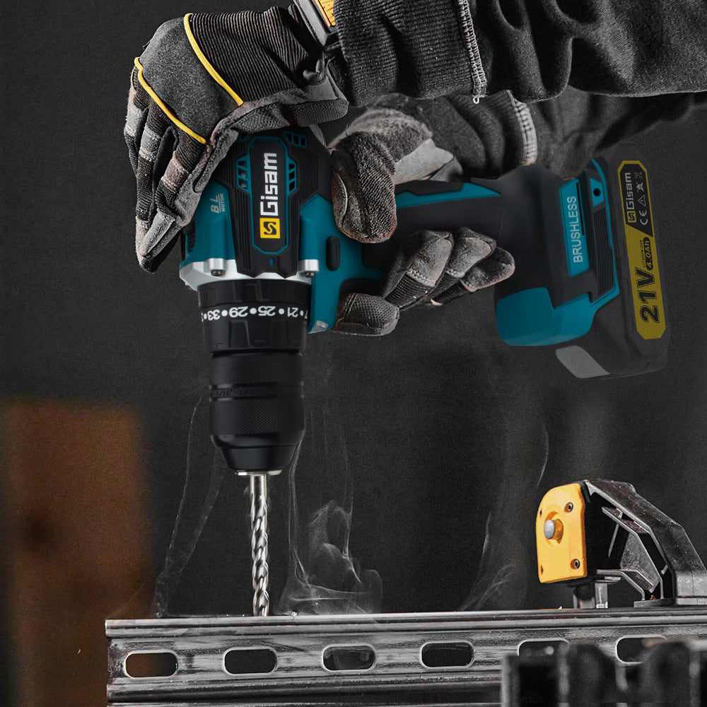 13mm Brushless Impact Drill Screwdriver 35+3Torque Drilling Tool Manufacturer code Gisam P3869