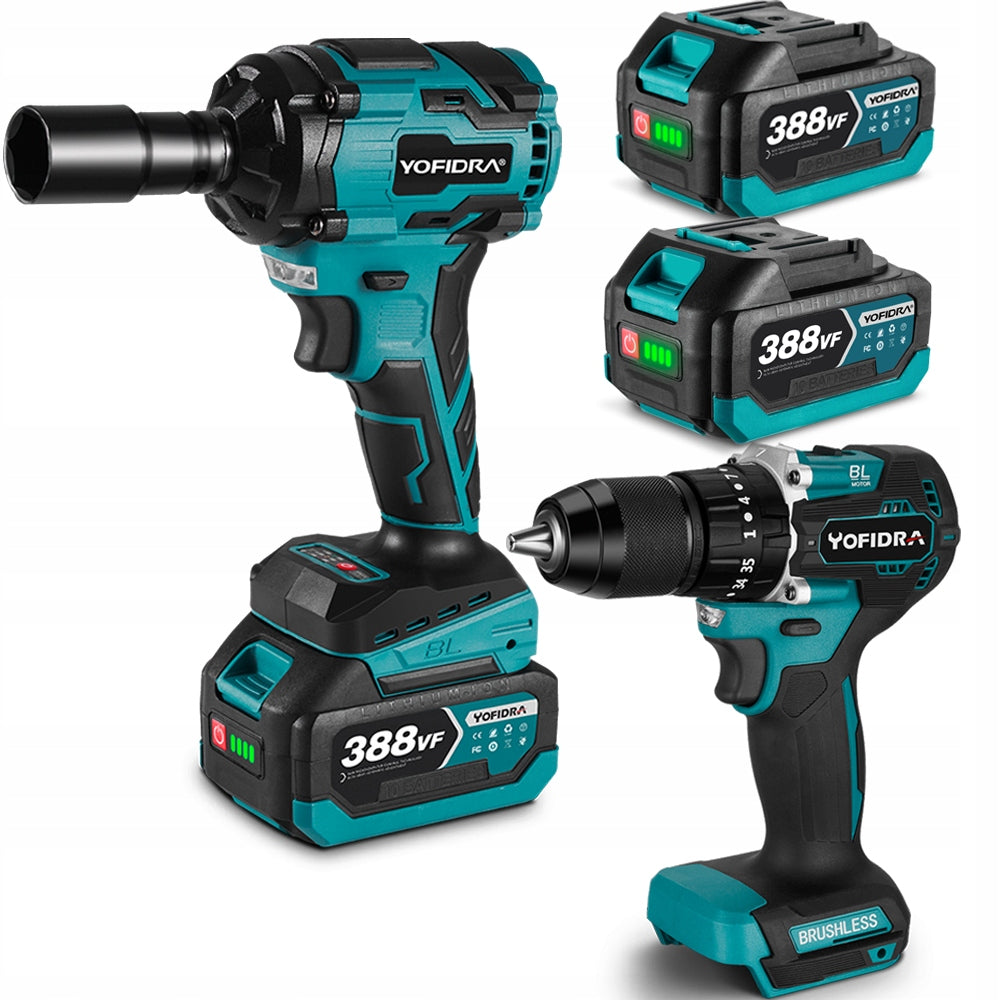 13mm Electric Impact Drill 2 Gears Screwdriver +Electric Impact Wrench 1/2'