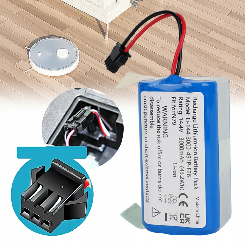 14,4V 3000MAH REPLACEMENT LITHIUM BATTERY FOR ROBOT VACUUM CLEANER Model Odkurzacz Bateria