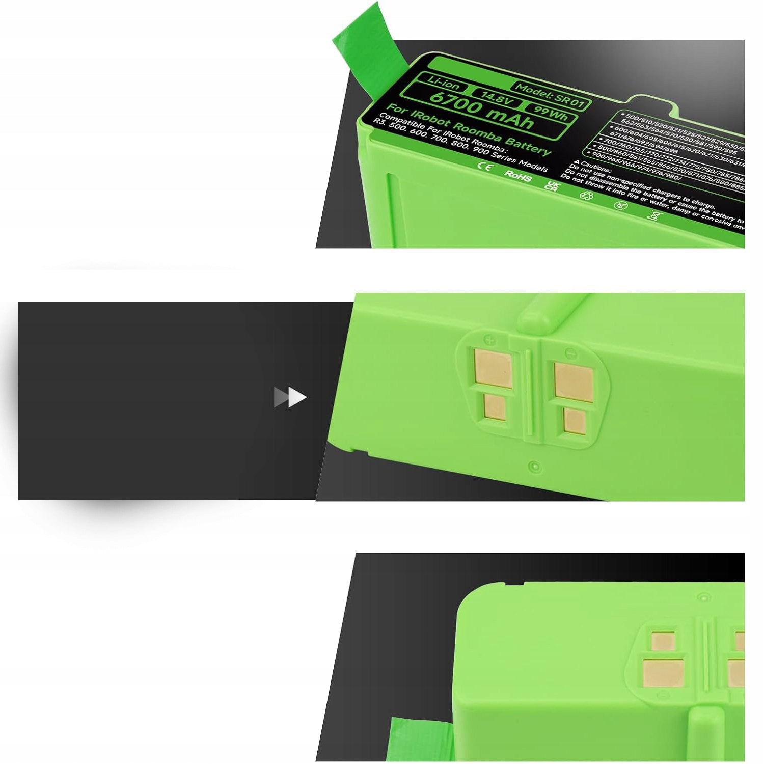 14,8 V 6700 MAH LITHIUM-ION BATTERY FOR IROBOT ROOMBA 900/800/700/600 Manufacturer no brand