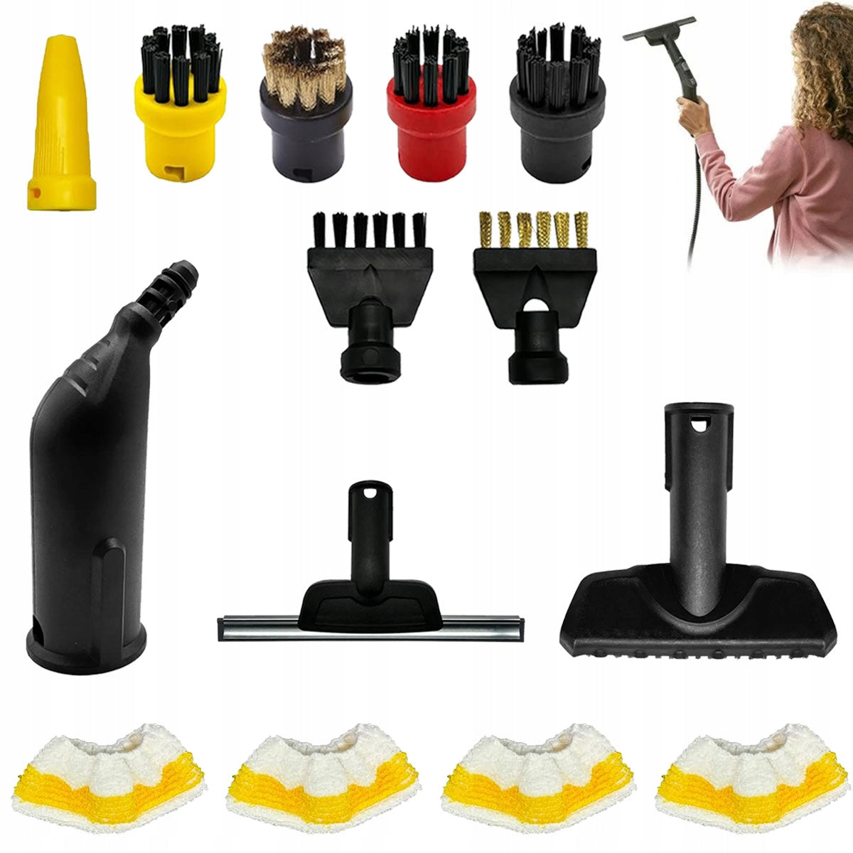 14pcs SET OF ACCESSORIES FOR STEAMER KARCHER SC 1 2 3 4 5 brushes new