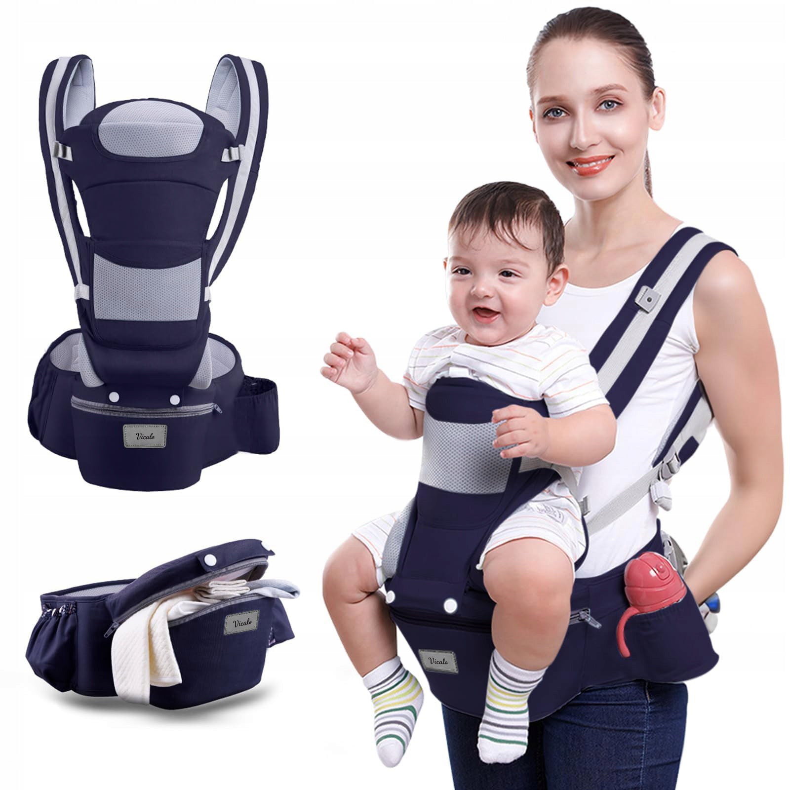 15 IN 1 HIP CARRIER 25KG SEAT 0-4 YEARS, PURE COTTON