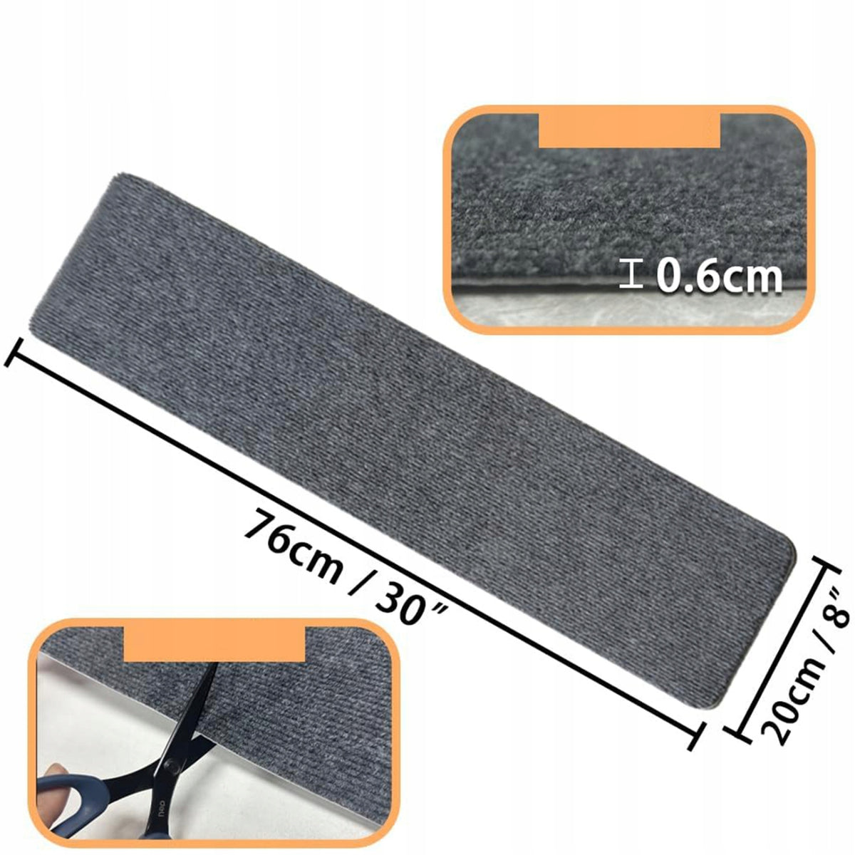 15 STAIR MATS – 20×76 CM, SELF-ADHESIVE, FOR CUTTING, FOR SENIORS Packaging status original