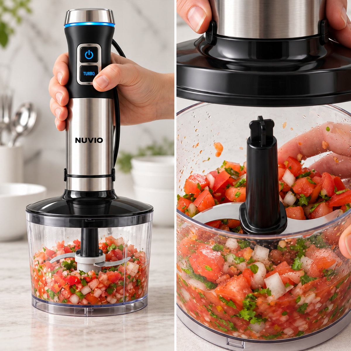 1500W HAND BLENDER WITH TURBO BEATER MIXER Packaging status original