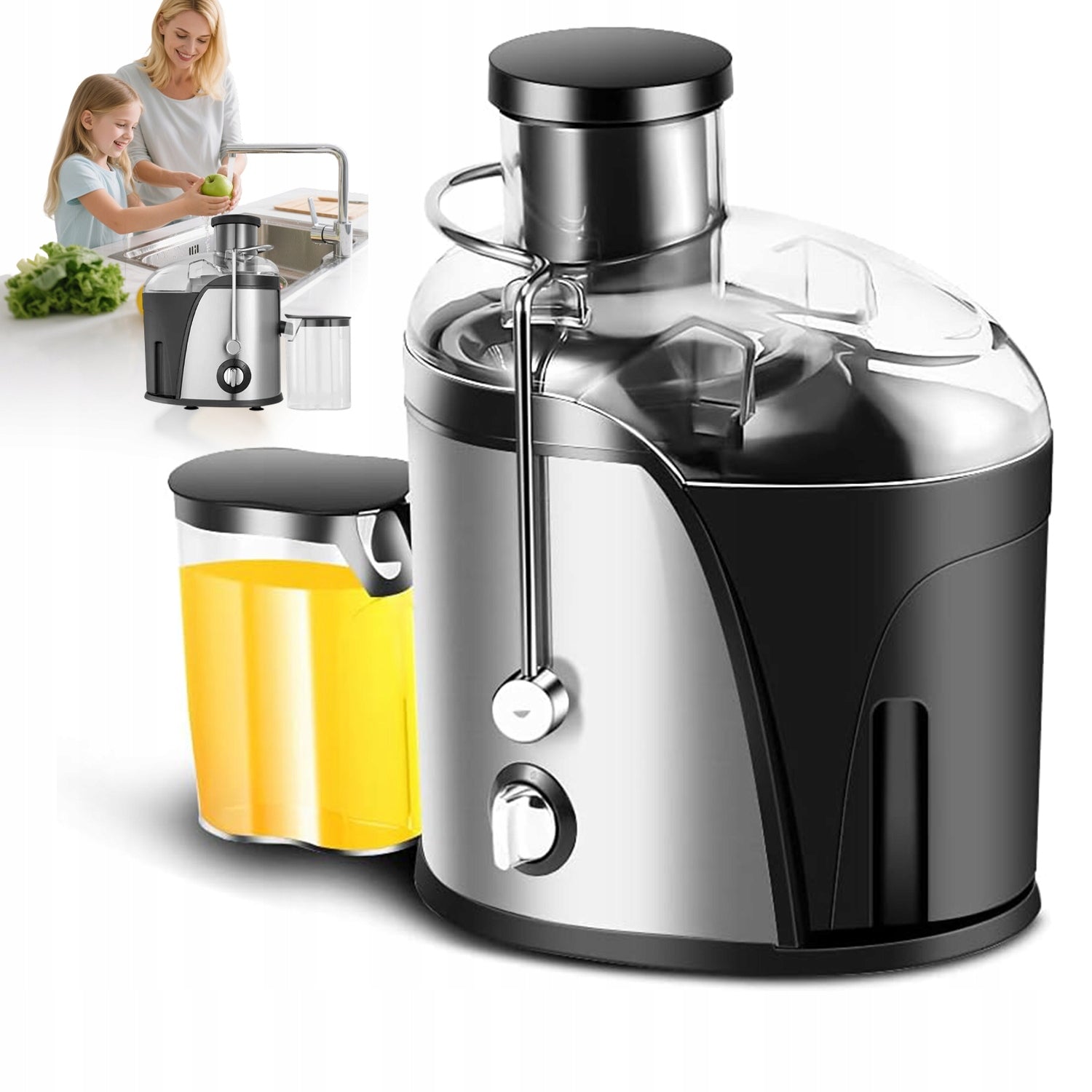 1500W JUICER WITH TWO SPEEDS AND WIDE OPENING