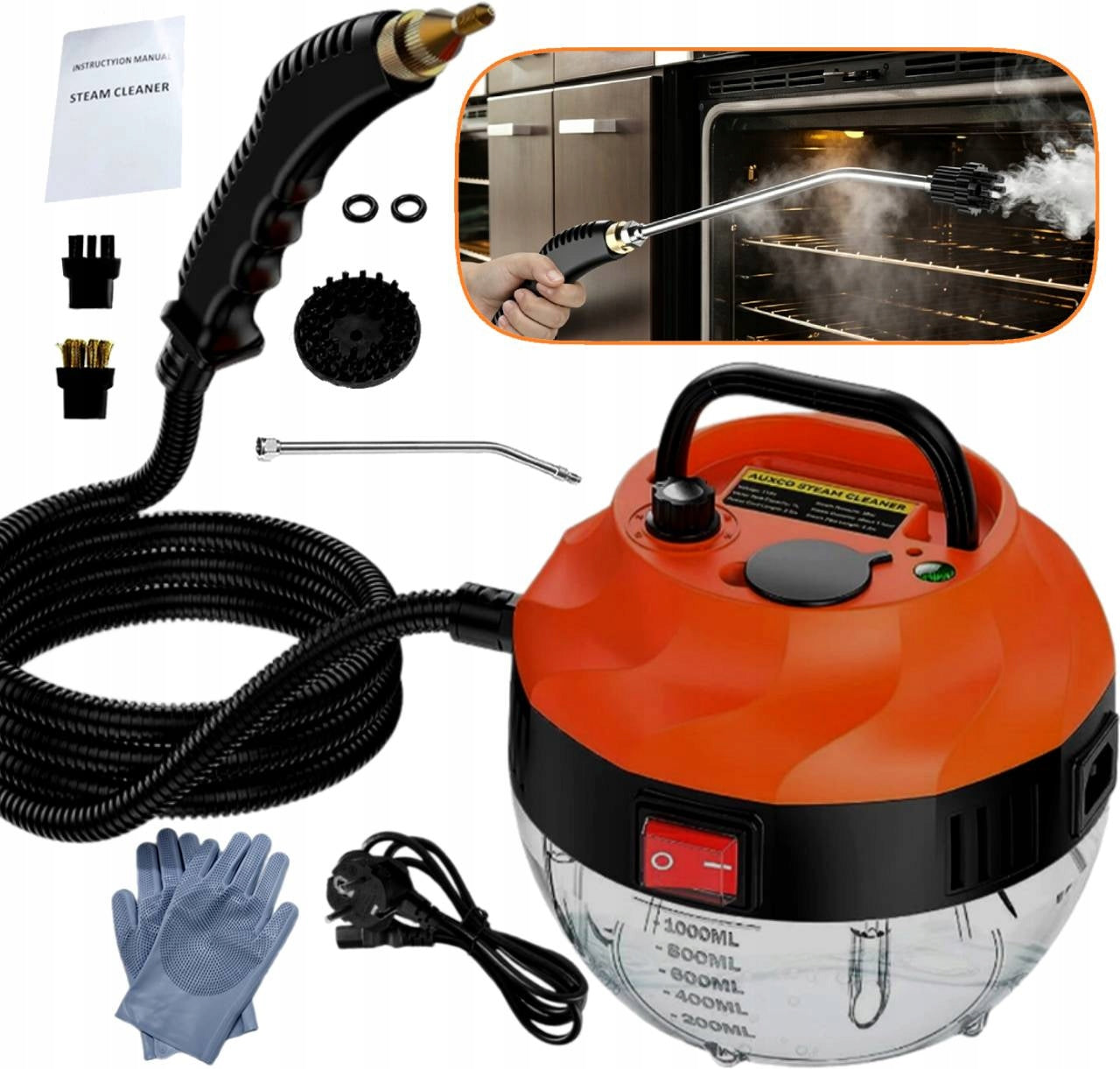1500W Steamer 3 Bars Hand Washer for Kitchen/Bathroom/Car