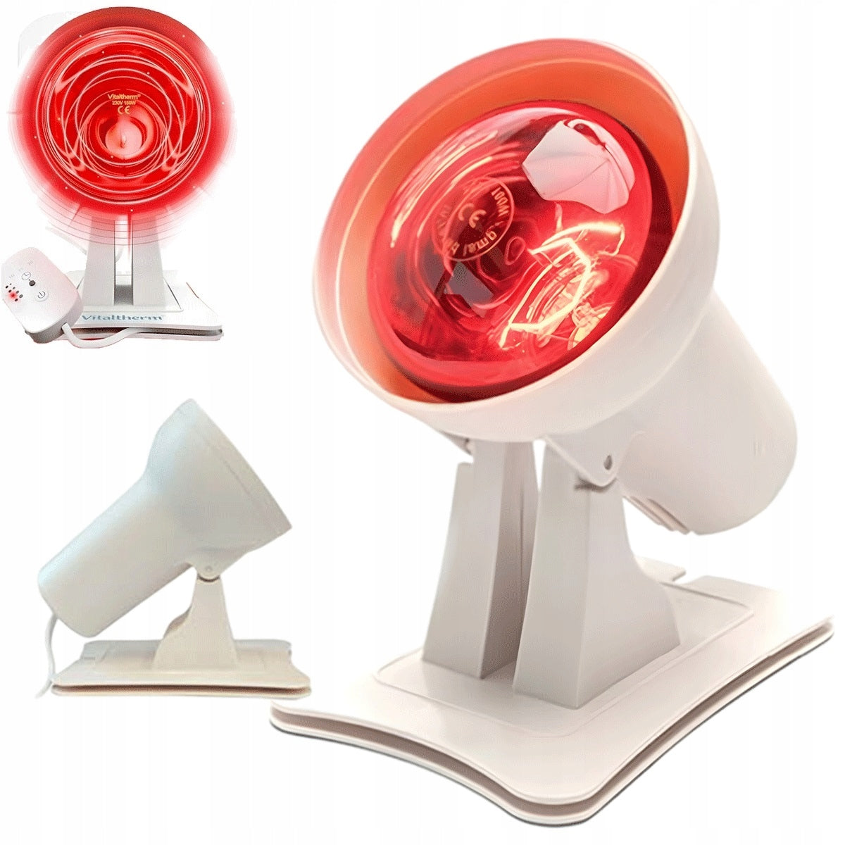 150W INFRARED LAMP WITH REPLACEABLE BULB FOR MUSCLE AND TISSUE THERAPY