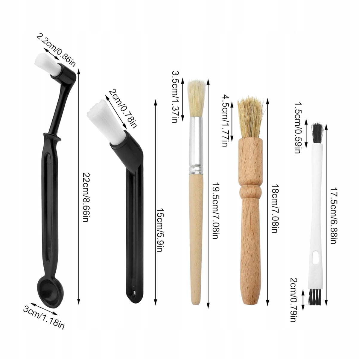 15in1 Coffee Maker Stock Cleaning Brush Set Manufacturer code 15w1 Zestaw Pędzli Szczotek do czyszczenia