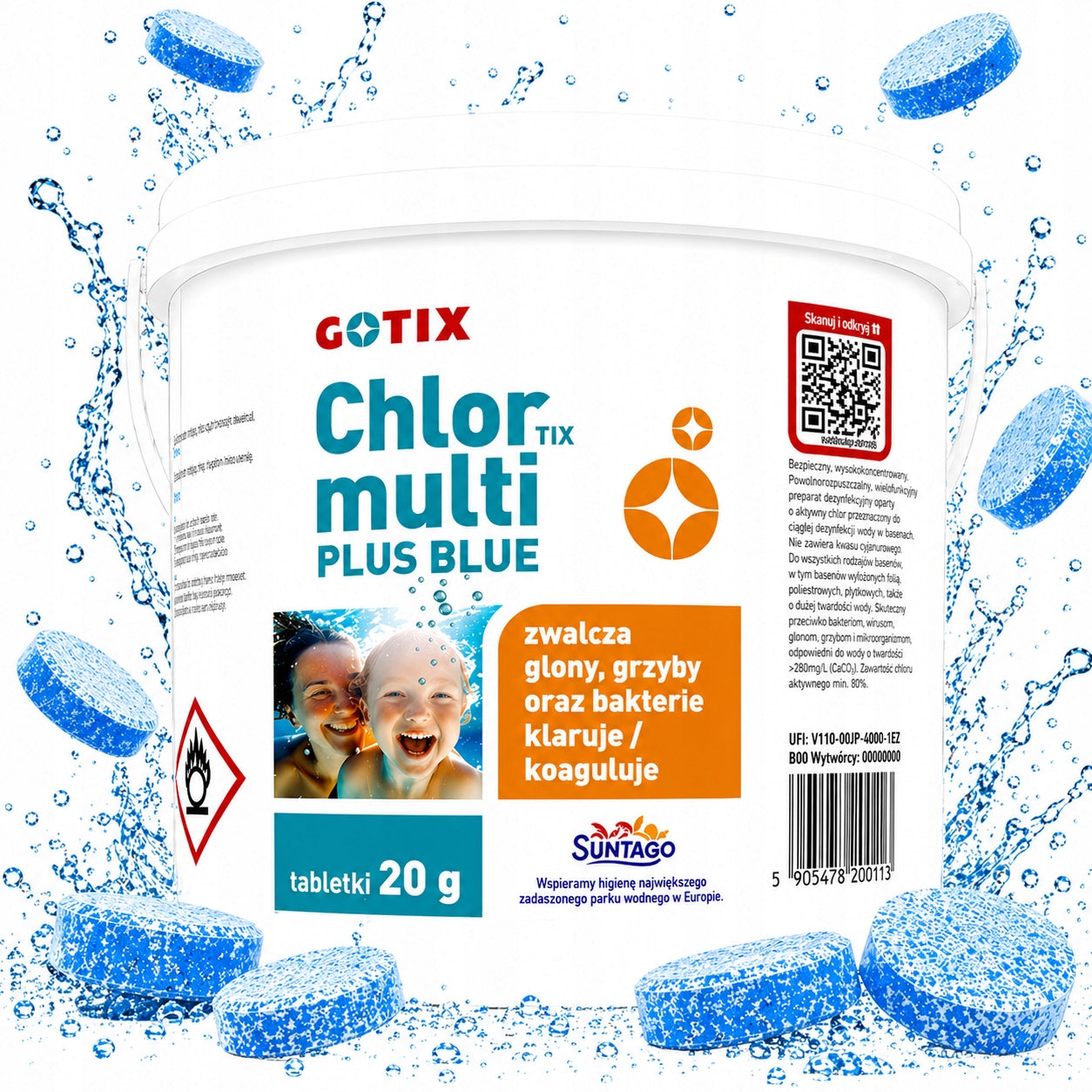 15w1 20g 3kg CHLORINE FOR POOL MULTIFUNCTIONAL TABLETS Spa Jacuzzi Blue Manufacturer code 5905478002448