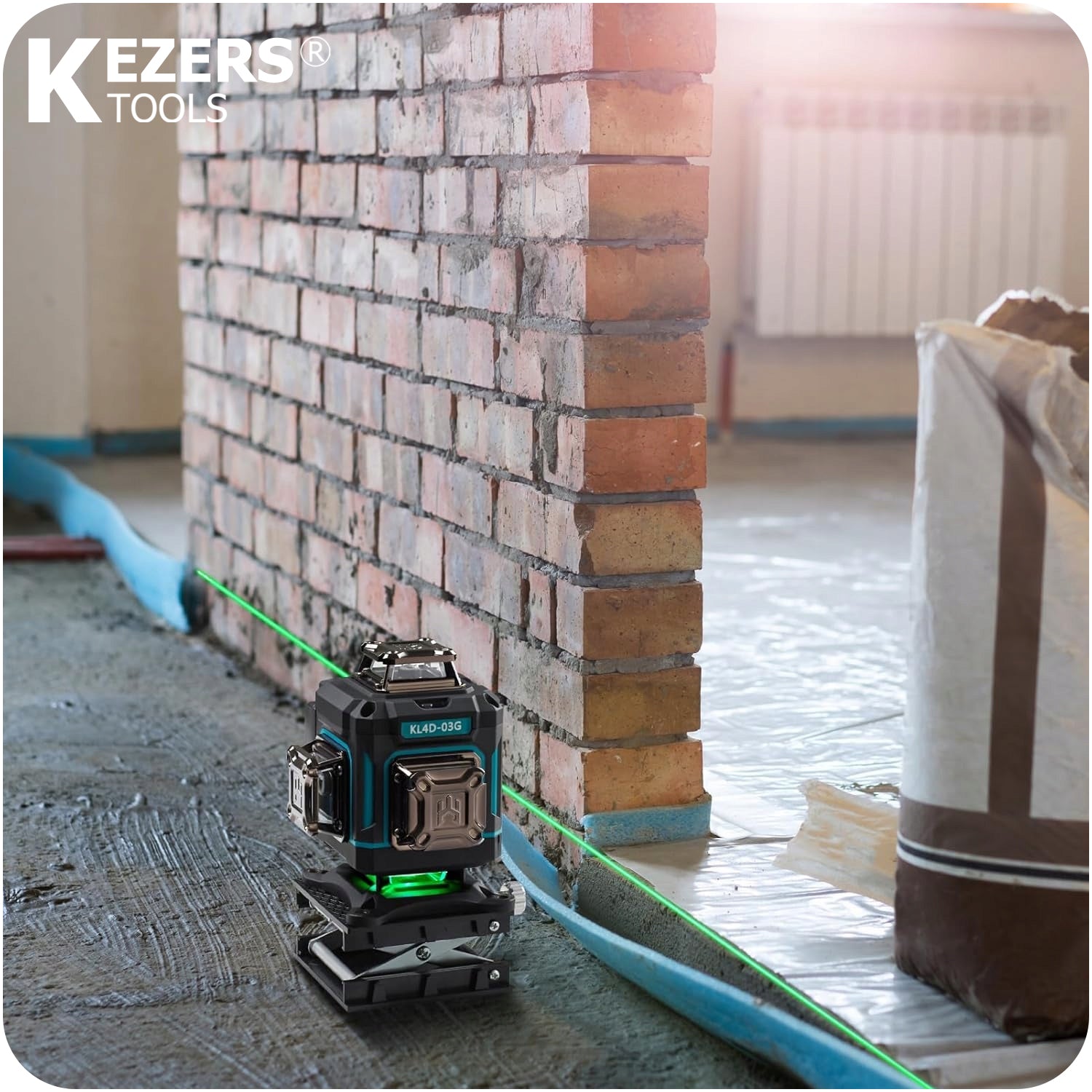 16 LINES CROSS LASER 4D LASER LEVEL GREEN Maximum working range 25 m
