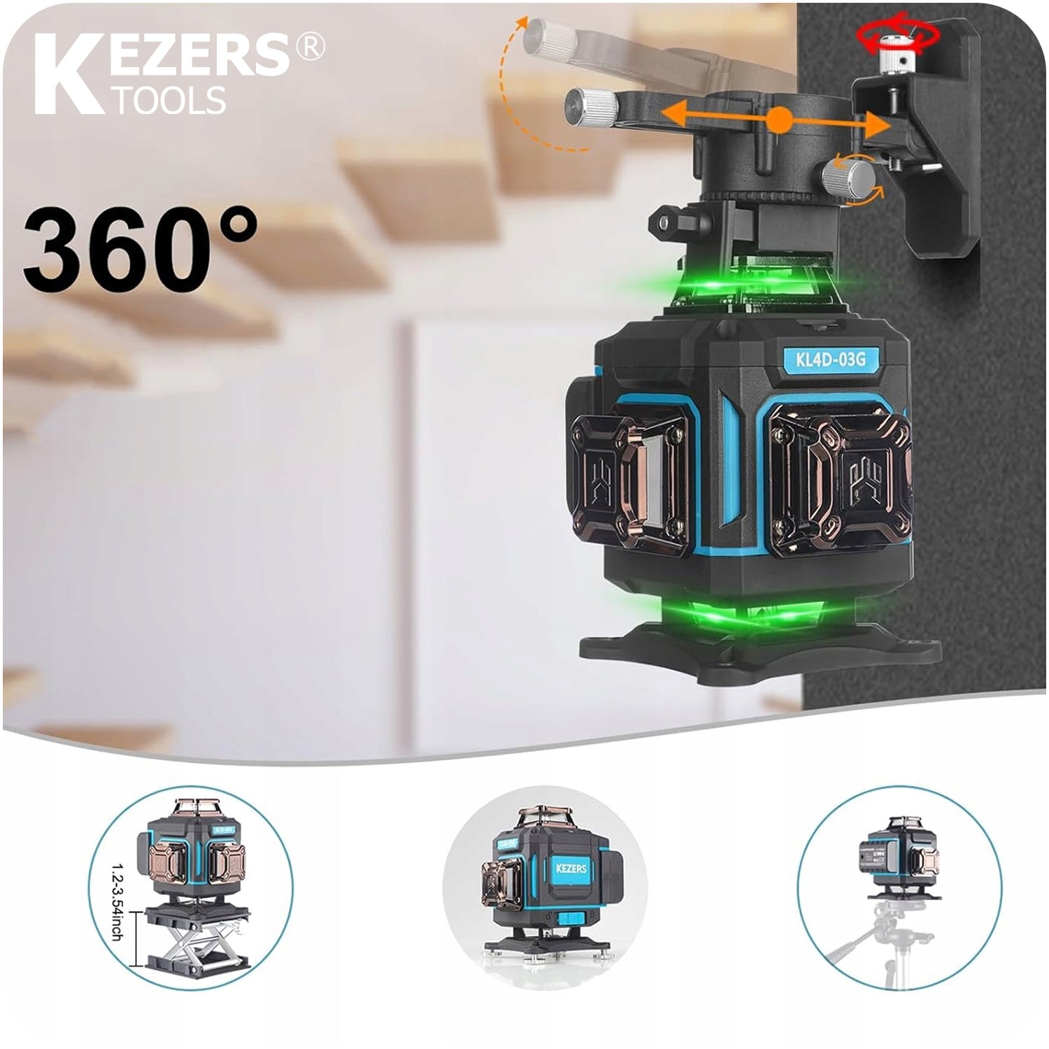 16 LINES CROSS LASER 4D LASER LEVEL GREEN Packaging status original