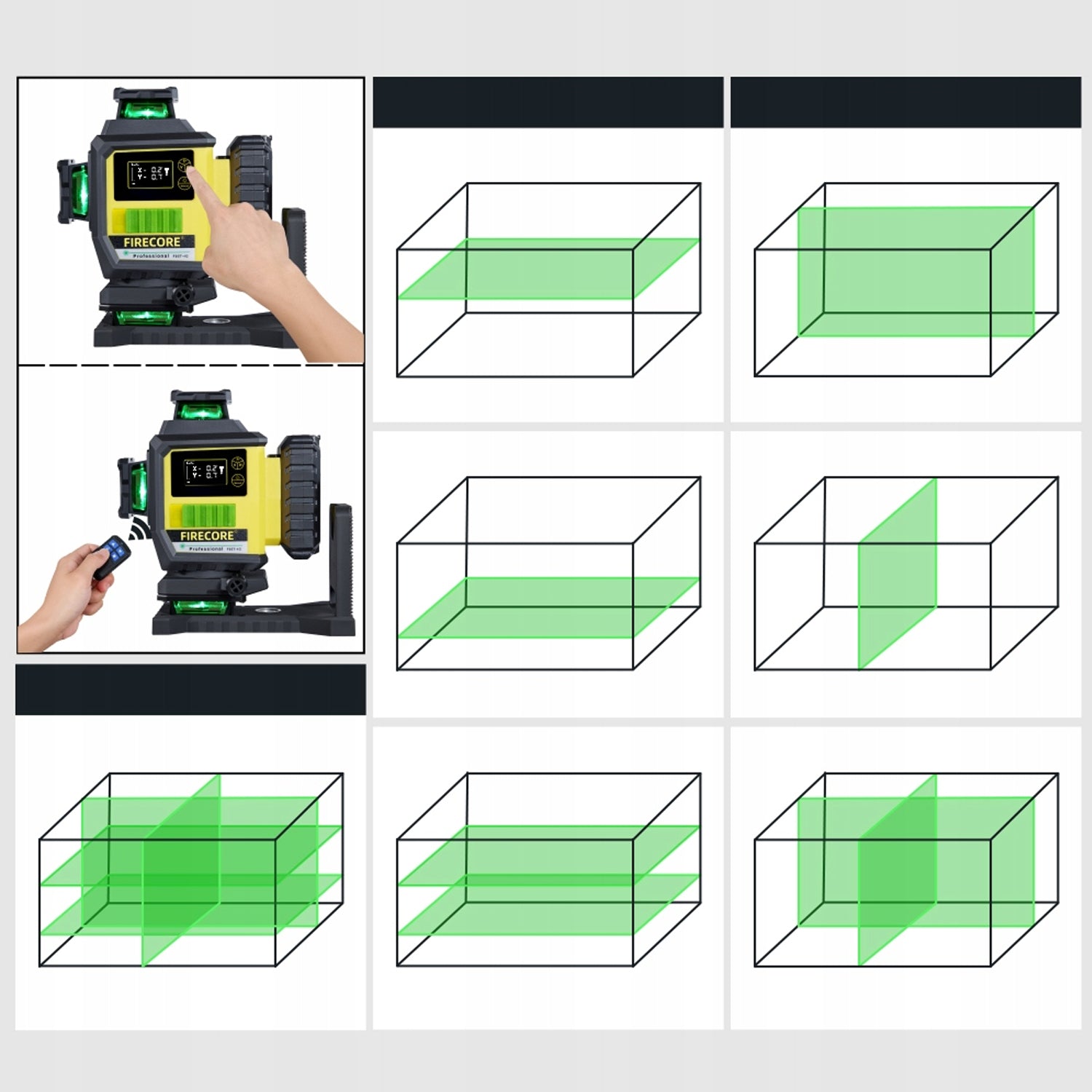 16 LINES LASER LEVEL WITH DISPLAY LCD 4D 360 CROSS LASER Model F95T-4G