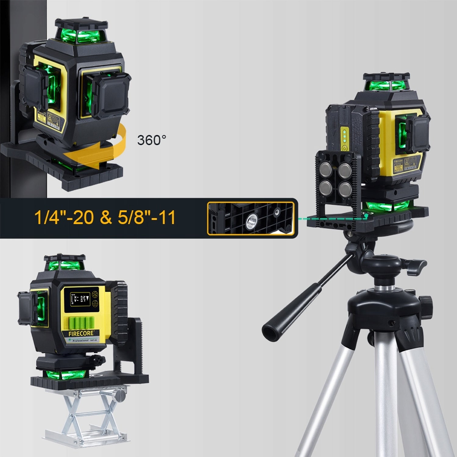 16 LINES LASER LEVEL WITH DISPLAY LCD 4D 360 CROSS LASER Packaging status original