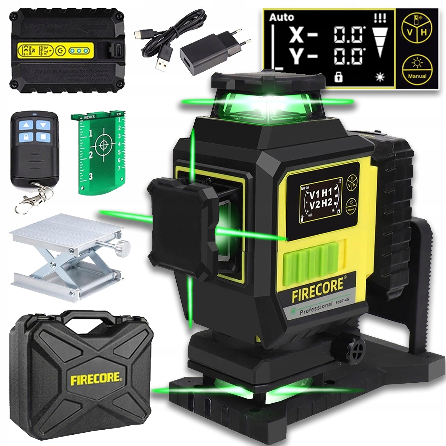 16 LINES LASER LEVEL WITH DISPLAY LCD 4D 360 CROSS LASER